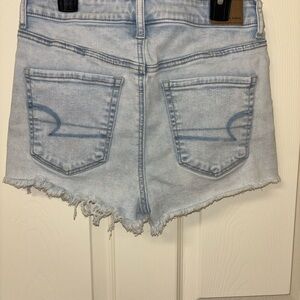 American Eagle Outfitters Light Blue Frayed Hem Denim Shorts